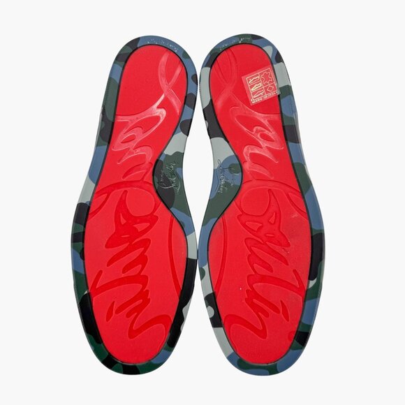 Christian Louboutin Louis Orlato Camo Sneakers Size 40 US 10 High Top Blue Green - Picture 3 of 15